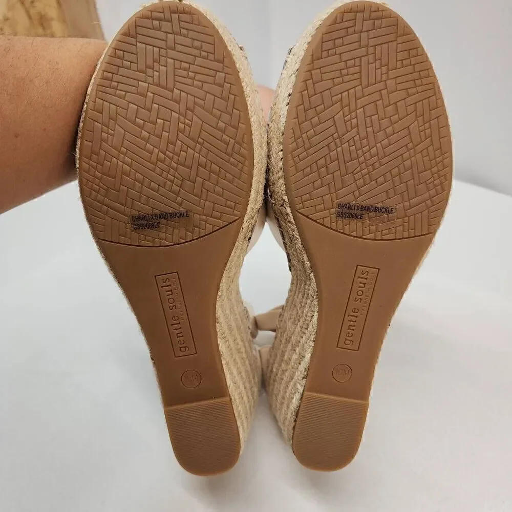 Gentle Souls Size 10 Charli X Wedge Sandal Off White CC